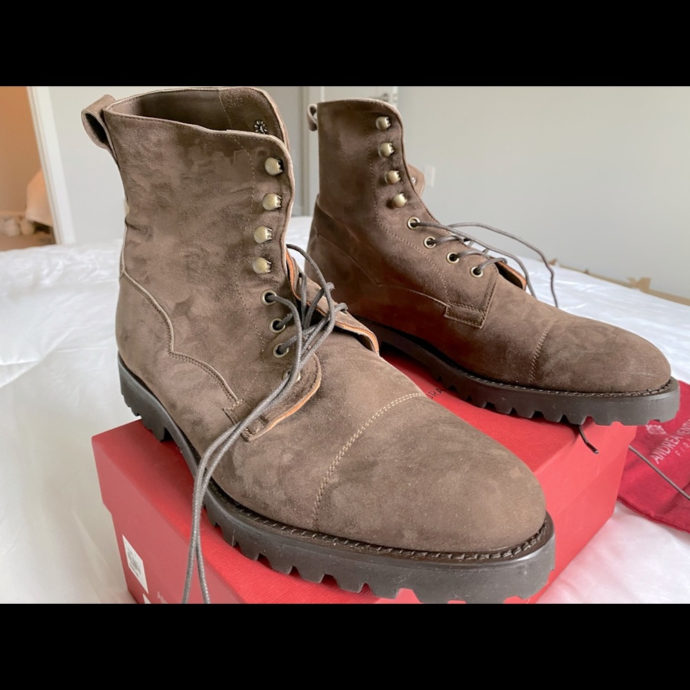 Andrea Ventura Firenze Suede Lace-Up Boots